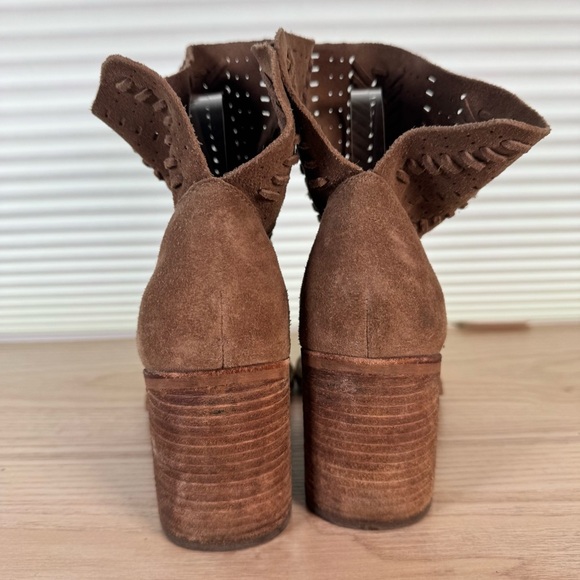 Dolce Vita Landon Brown Suede Woven Heeled Booties size 7 - Picture 5 of 7